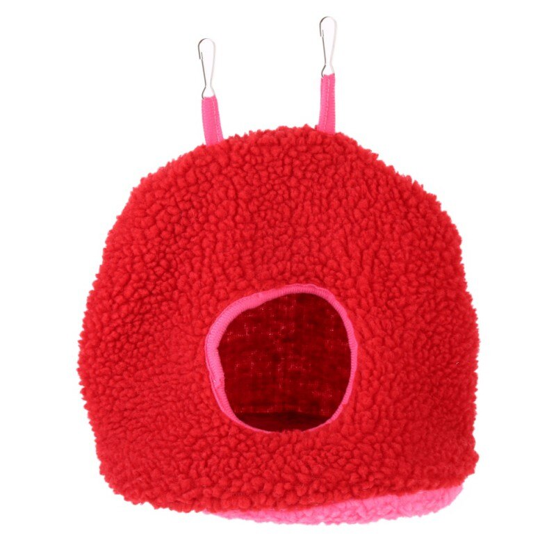 Hamac en peluche douce pour perroquet et oiseau, lit suspendu chaud pour animal de compagnie, grotte, cage, cabane, tente, jouet mignon, maison, fournitures pour petits animaux: Rouge / M