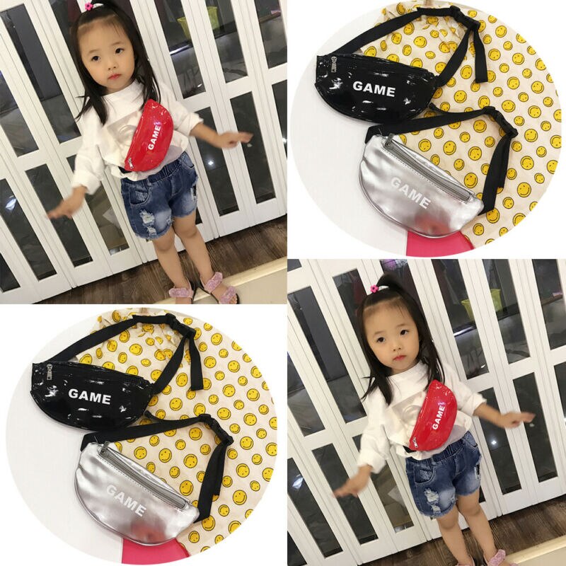 Kinder Mädchen Leder Taille Fanny-Pack Gürtel Geld Beutel Hüfte Geldbörse Satchel Brust Tasche