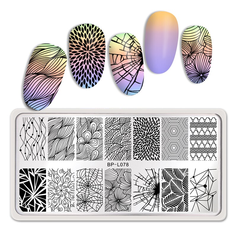 BORN PRETTY Leopard Stamp Plates for Nails Stainless Steel Square Print Animal Skull Image Nail Stamping Plates Templates: BPL078