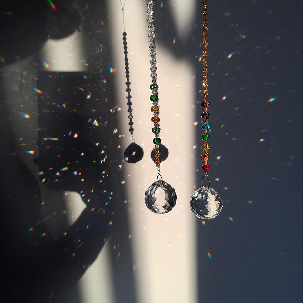 30mm Glas Kristall Ball Prism Anhänger Suncatcher Regenbogen Maker für Fenster, Büro, Garten Dekoration 2 pack/set