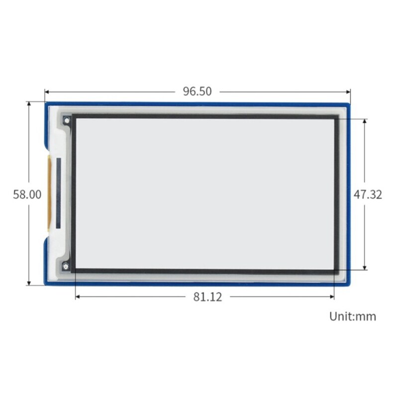 Waveshare 3.7Inch E-Ink Display HAT for Raspberry Pi 480x280 Black and White Color 4 Grey Scales SPI Communication Interface