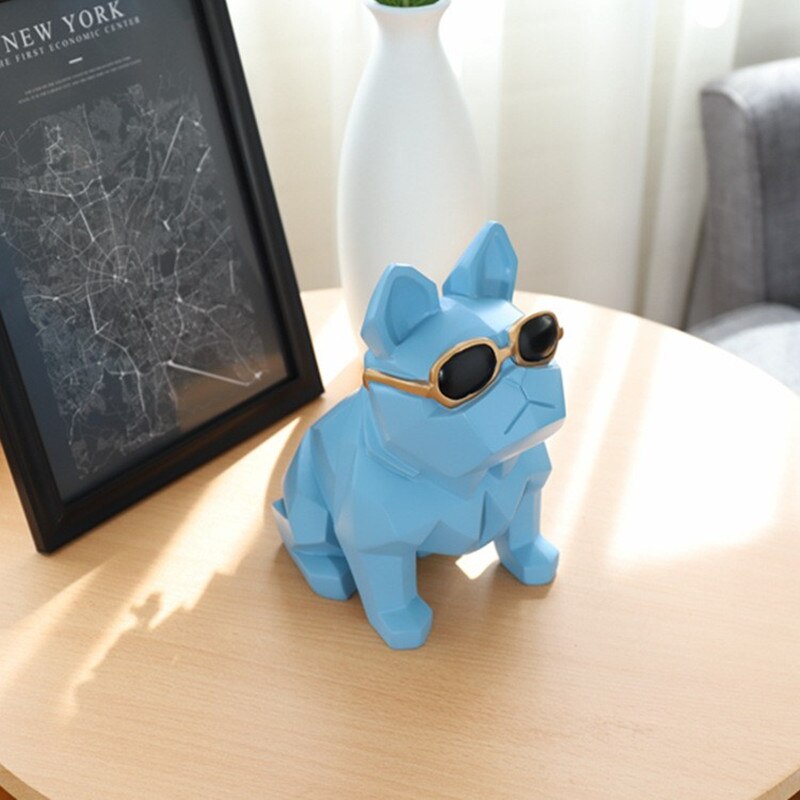 Hucha creativa nórdica geométrica Origami gafas de resina perro de la suerte hucha decoración del hogar hucha Decoración