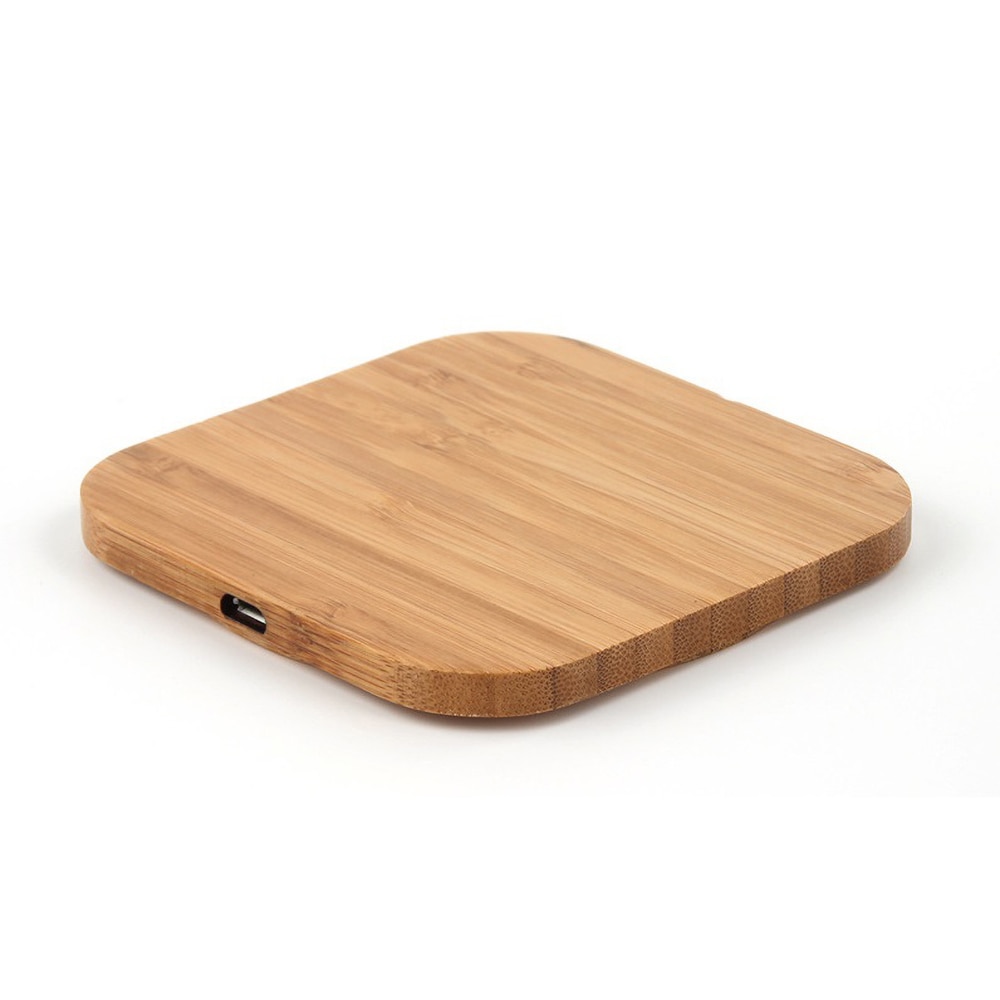 Tragbare Qi Wireless-ladegerät Lade Schlank Holz Pad Für iPhone 11 8 Plus Xiaomi Smart Telefon Ladegerät Für Samsung S9 s8 S10 Plus: Square