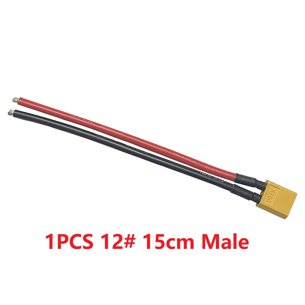 12 AWG 10 cm/15 cm XT60 línea de conexión 12 AWG Cable de extensión DIY Cable de batería macho y hembra para batería RC ESC: Azul
