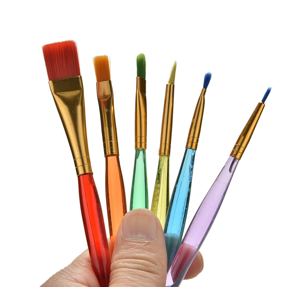 6 Stks/set Nylon Haar Verf Pen Set Kunstenaar Aquarel Olie Borstels Schilderen Leveringen