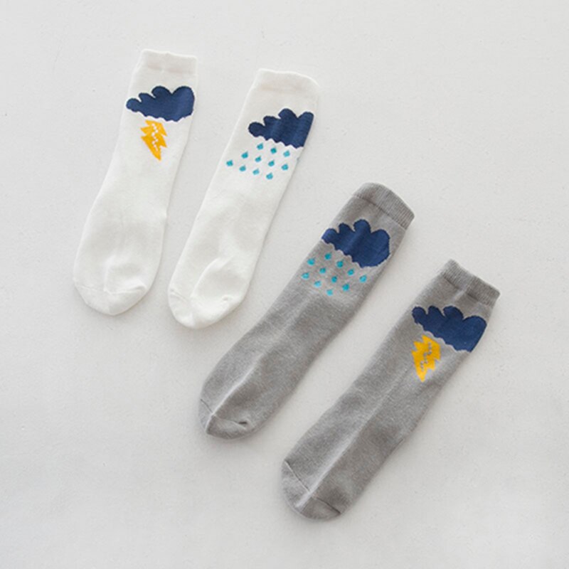 Frühling freundlicher socken Karikatur Wolke regentropfen knie hohe socken kleinkind Baby bein wärmer freundlicher socken herbst bebe calcetines