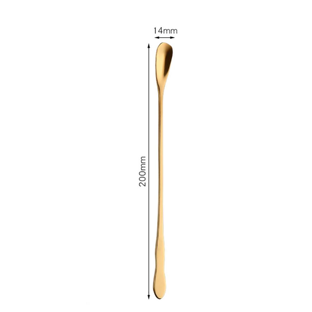Cuchara de café expreso de 20cm, cuchara de cocina portátil de mango largo de acero inoxidable para cucharita y cubertería, cuchara para mezclar café y helado, utensilios para el hogar