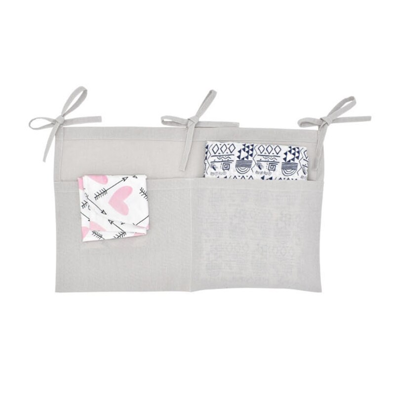 Sac de lit suspendu pour berceau de bébé, sac Portable imperméable pour couches, organisateur de chevet, sac de lit, accessoires de literie: Light Grey