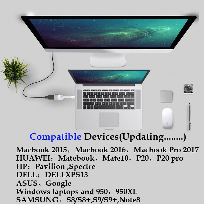 USB Typ-C zu HDMI Adapter Docking Bahnhof HDMI 4K HD Signal Typ C zu HDMI für HUAWEI matebook/Smasung S8/Macbook Profi