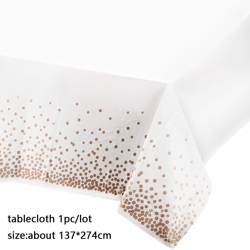 137*274Cm Plastic Rose Gold Dot Gilded Tafelkleed Verjaardag Feestartikelen Wegwerp Tafelkleed Cover Bruiloft Decoratie: B
