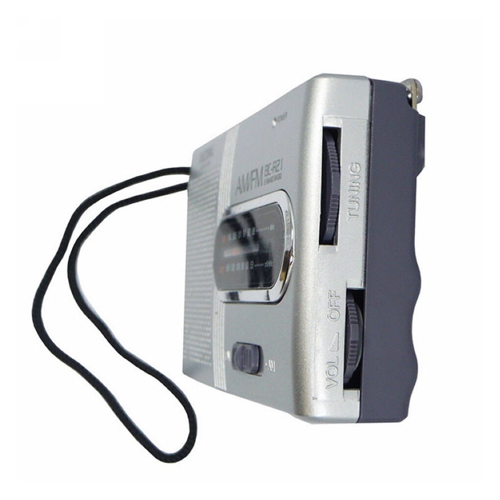BC-R21 Mini Radio Portable AM FM Telescopic Antenna Pocket Radio World Receiver Speaker Battery Powered