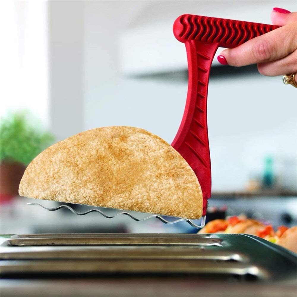 Original toast maker, 2 healthy cheddar cheeses Crispy taco shells Taking tacos to the next level Comes with toast tortilla box