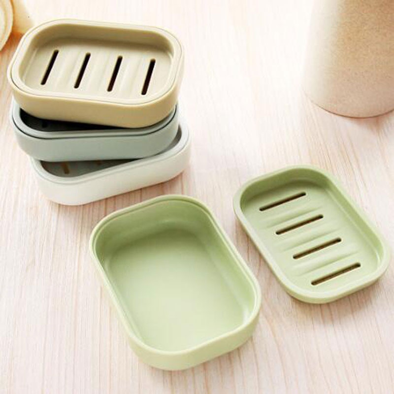 Double Layers Soap Box Kitchen Tools Bathroom Accessories Travel With Cover Soap Dish Suction Holder Storage Basket Soap Box