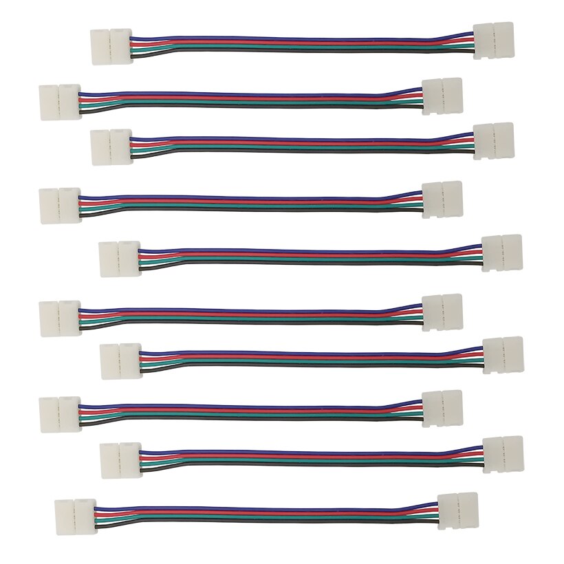 2/5Pcs Rgb Led Strip Connector 4 Pin 10Mm Breed Led Strip Licht Kabel Draad Connectoren Voor rgb Smd 5050 3528 Led Light Strip
