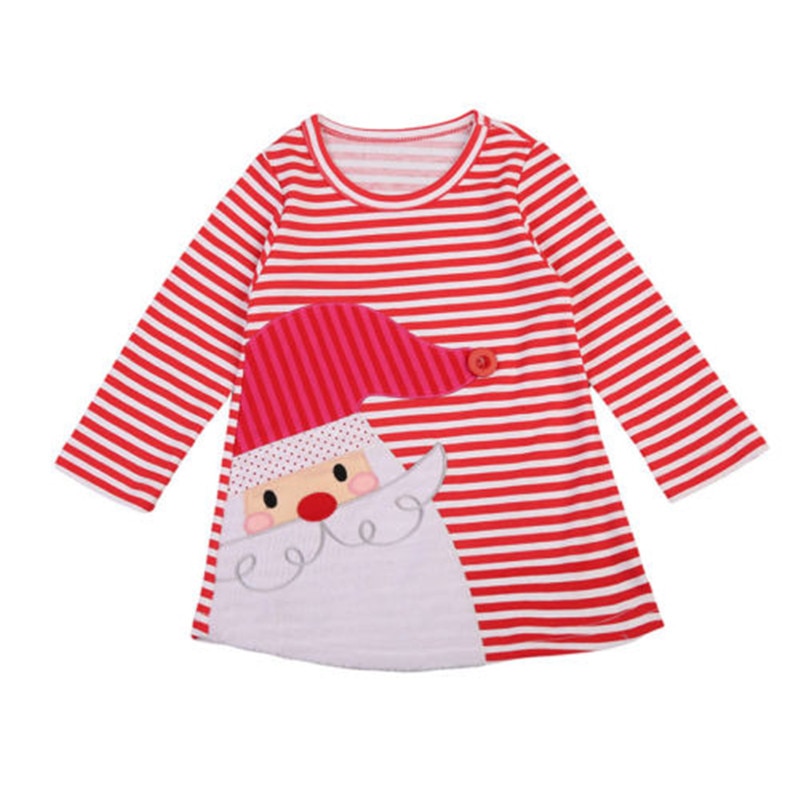 Criança criança criança bebê menina bonito natal santa padrão vestido traje roupas casuais
