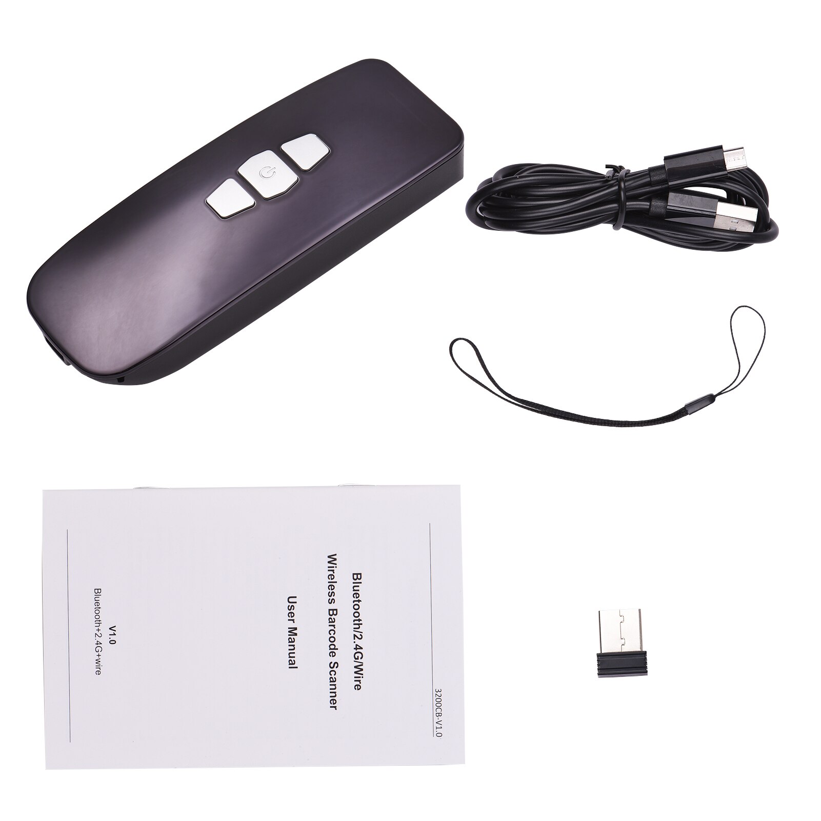 Aibecy Mini 1D Barcode Scanner 3-in-1 BT/2.4G Wireless/USB Wired Bar Code Reader with Screen Compatible Windows Mac Android iOS: 1D