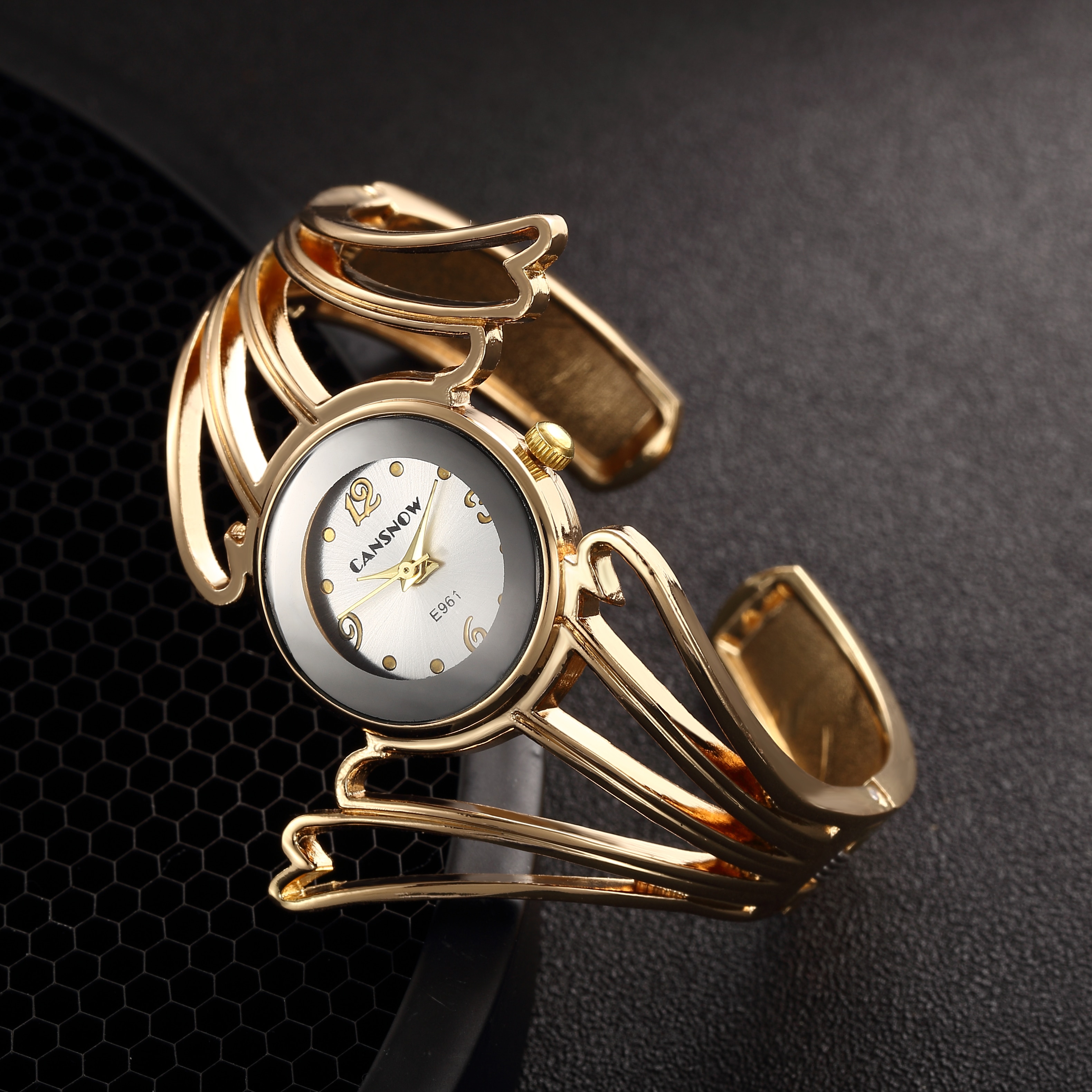Women Dress Watches Luxury Special Wing Shape Ladies Rose Gold Bangle Bracelet Watch Simple Quartz Clock Relogio