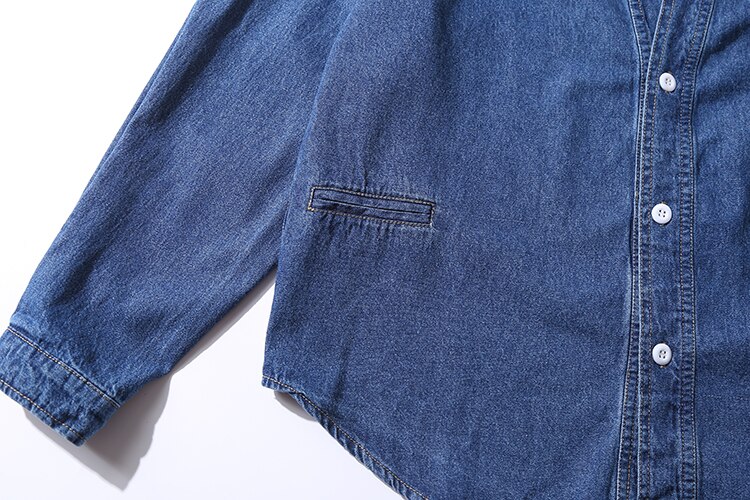 Uomo giapponese Harajuku coreano Streetwear moda allentato casuale denim kimono camicia giacca uomo anca salto jeans camicia cardigan