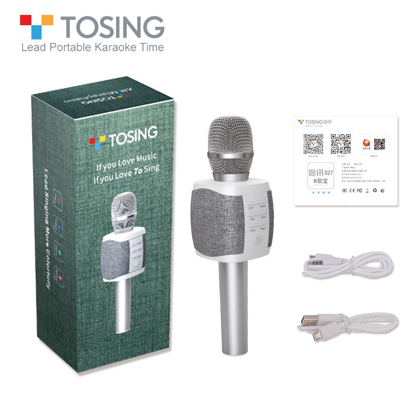 TOSING most popular bluetooth Handheld Wireless karaoke microphone for cell phone /TV singing support TF card