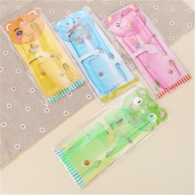 Baby 2Pcs/Set Brush Combs Set Cartoon Newborn Plastic Anti-static Comb Boys Girls Comb Head Scalp Massager Tool Baby Accessories