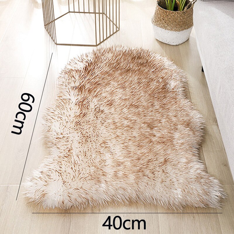 Zachte Bont Kunstmatige Schapenvacht Tapijten Stoel Cover Kussen Slaapkamer Woonkamer Bont Tapijt Vlakte Pluizige Seat Pad Wasbare Faux Mat