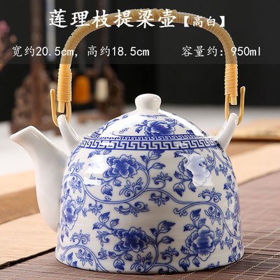 Old style teapot, ceramic tea set, retro Chinese style filtration, large capacity, household large-sized, single teapot: 9