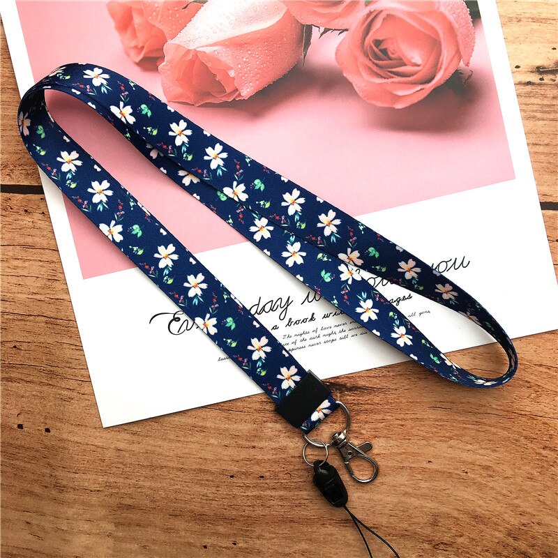 Lanyard for Keys flower lanyard for iphone 7 Samsung Phones MP3 USB Flash Drives Keys Keychains ID Name Tag Badge Holders