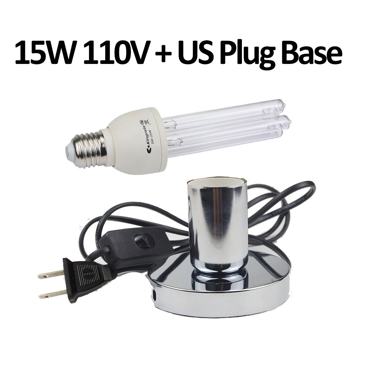 Lámpara de cuarzo UVC para desinfección hogar lámpara UV 220V 110V lámpara bactericida lámpara germicida E27 baño lámpara antibacteriana: 15W 110V US Plug / With Ozone