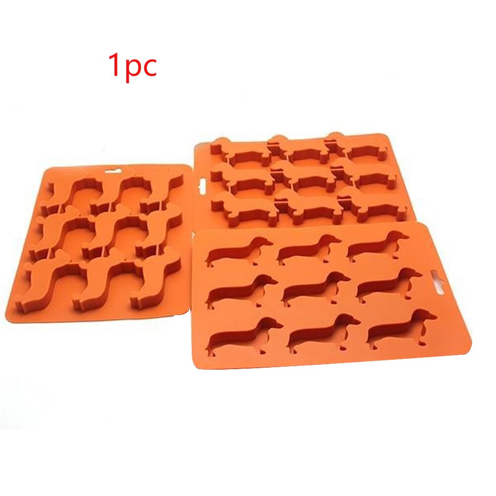 Dog Shaped Silicone For Candy Making Kitchen Utensils Bar Accessories DIY Ice Cube Tray Mold Thickening Ice-making Dachshund