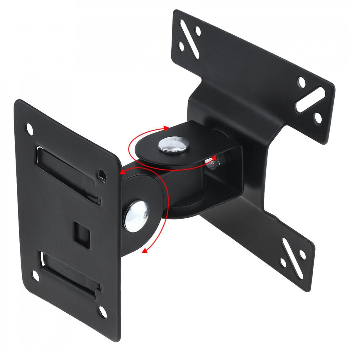 15KG Adjustable 14 - 27 Inch TV Wall Mount Bracket Flat Panel TV Frame Support 180 Degree Rotation for LCD LED Monitor Flat Pan