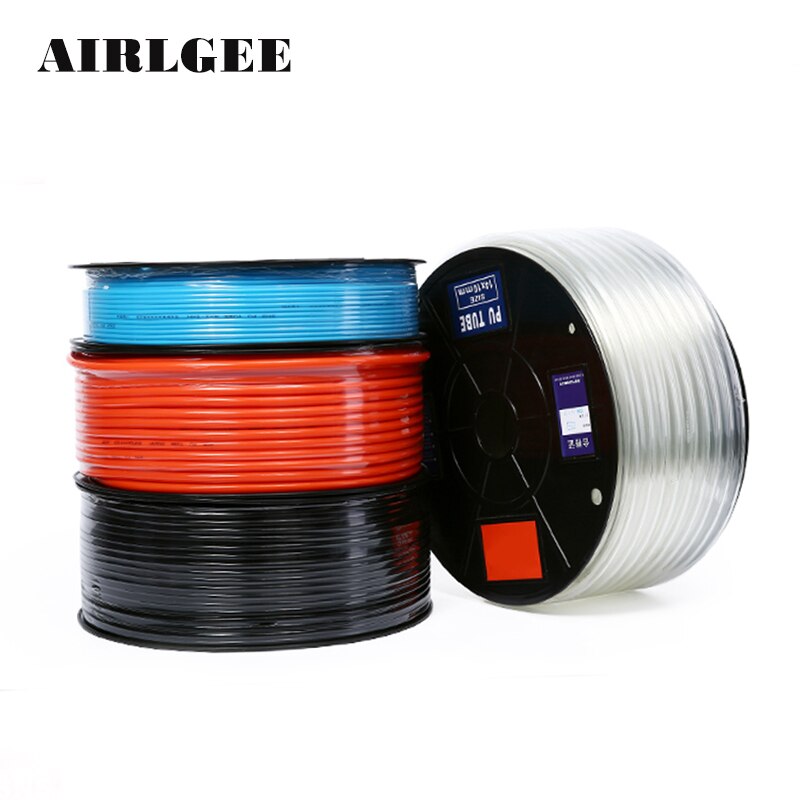 1 Meter Polyurethane High pressure Pneumatic Pipe Hose 4 6 8 10 12mm OD Air compressor PU tube Black Blue Red