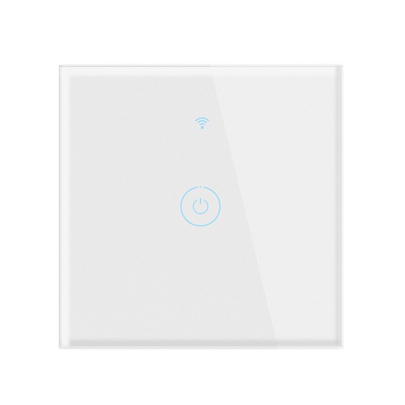 TUYA WiFi Smart Touch Switch EU 1/2/3 Gang Wireless Wall Glass Screen Touch Panel Switch Timer Work With Alexa Google Home: white 1-Gang