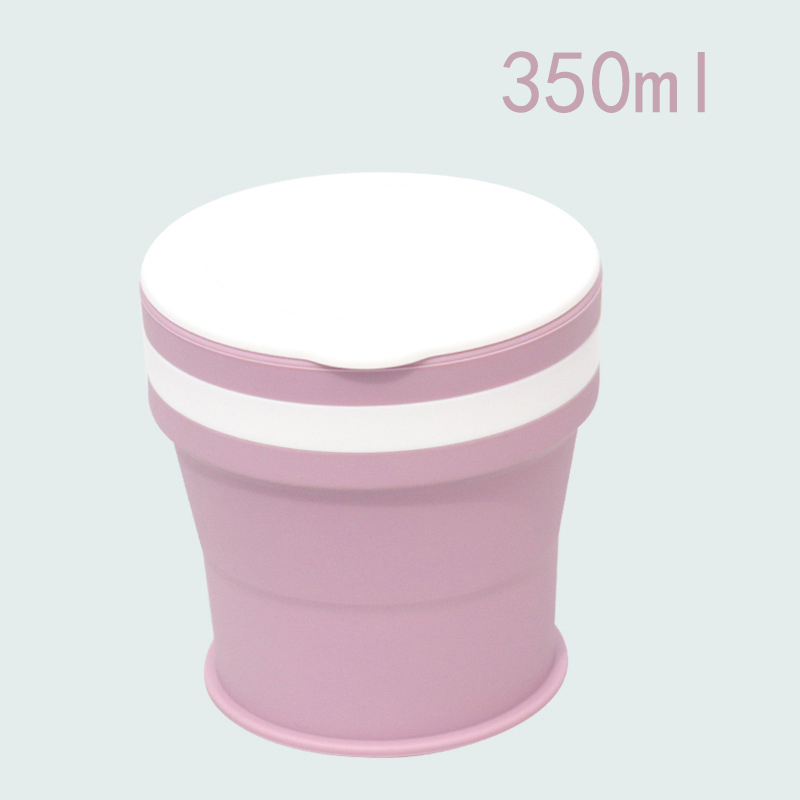 170/270/350ml Folding Silicone Draagbare Siliconen Telescopische Drinken Inklapbare koffie cup vouwen silica cup met Deksels reizen: 350ml Purple