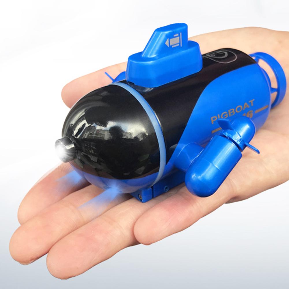 Mini RC Glowing Submarine Model Toy Electric Remote Control Boat Submarine Glow In The Dark Kids Underwater Toy