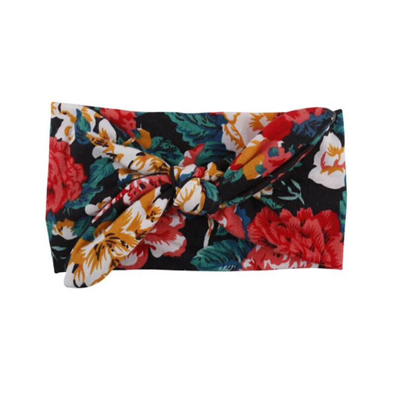 Bandeau élastique en coton pour bébé fille, Turban extensible, fleur lapin, couvre-chef, accessoires pour cheveux,: Rouge