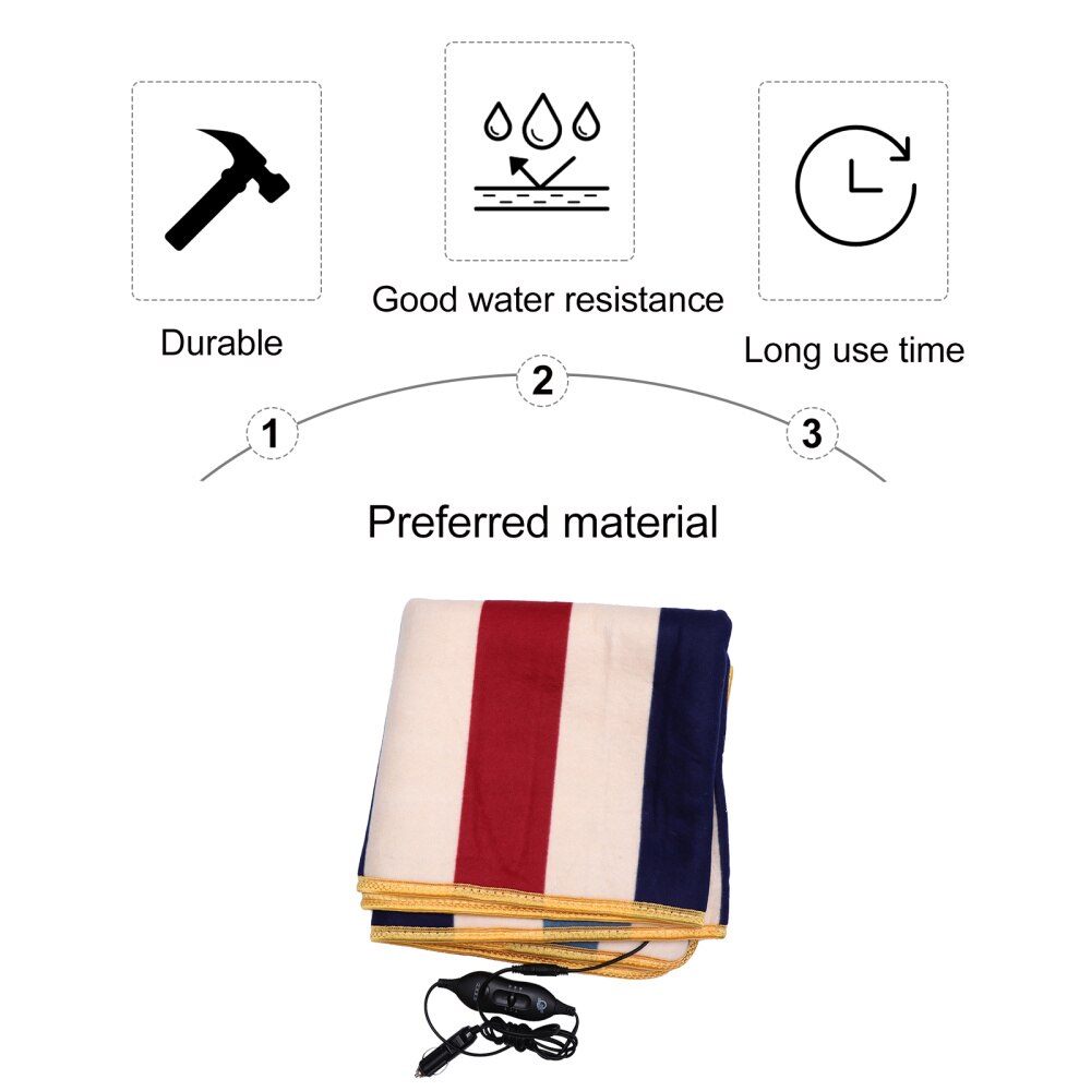 12V Electric Blanket Car Heating Blanket Portable Heated Travel Blanket for Auto