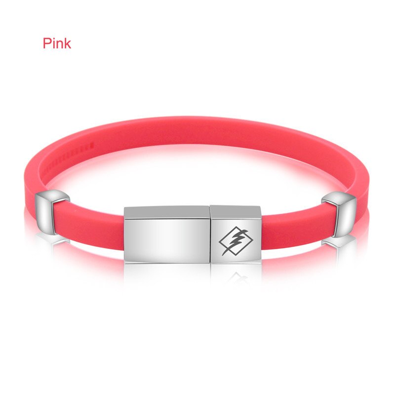 1 pc verstelbare antistatische armbanden met negatieve ionen van siliconen, verwijder de statische elektriciteit van het lichaam, waterdicht, veilig en sportief werken: Roze