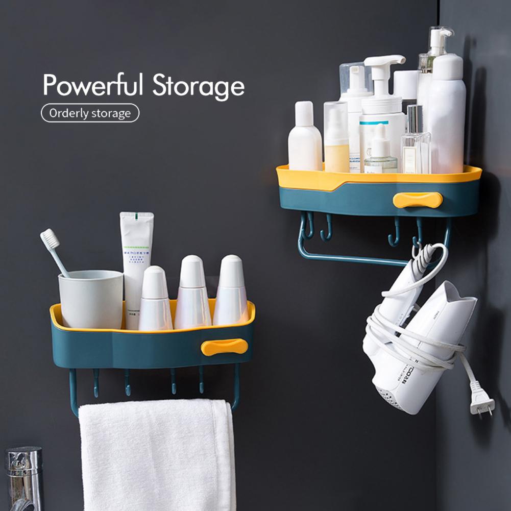 Shower Shelf Plastic Bathroom Rack Easy to Install Space Saver Durable Multifunctional Bathroom Organizer