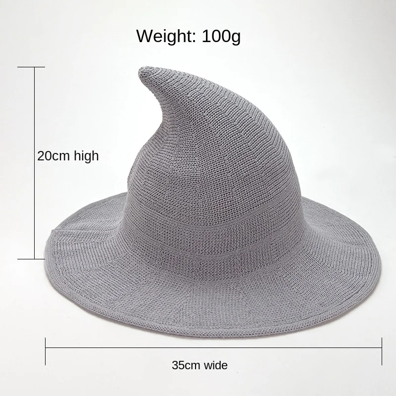 Fashionable Casual Witch Hat Magician Witch Hat Halloween Hat Wool Wizard Hat