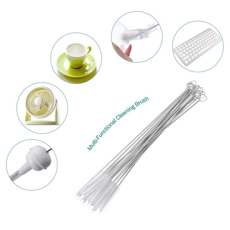 20 Baby Flasche Bürsten Langstieligen borstig Wasser Tassen Strohhalme Flasche Reiniger 360-Grad Drehung 17cm