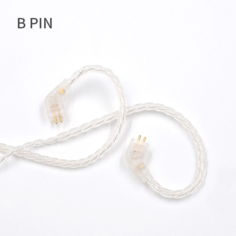 KZ Lightning Silver Plated Cable for iPhone 2Pin/MMCX Connector Plated Silver Upgrade Cable For KZ ZSN/ZS10/ZST/ES4/AS10/BA10: 0.75mm 2 Pin B Style