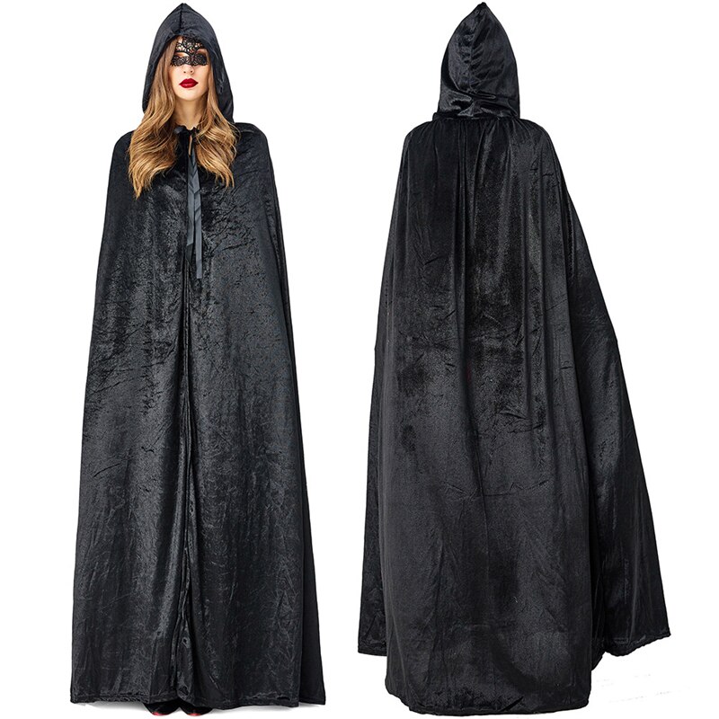 Halloween cosplay kostuum volwassen mannen en vrouwen mantel heks zwart rood death mantel vampier magic mantel