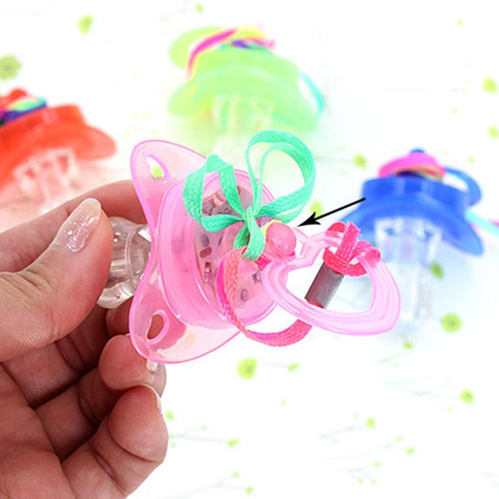 Chupete de luz LED juguetes colorido luminoso para niños y niñas, silbato con acollador, juguete para , 1 unidad