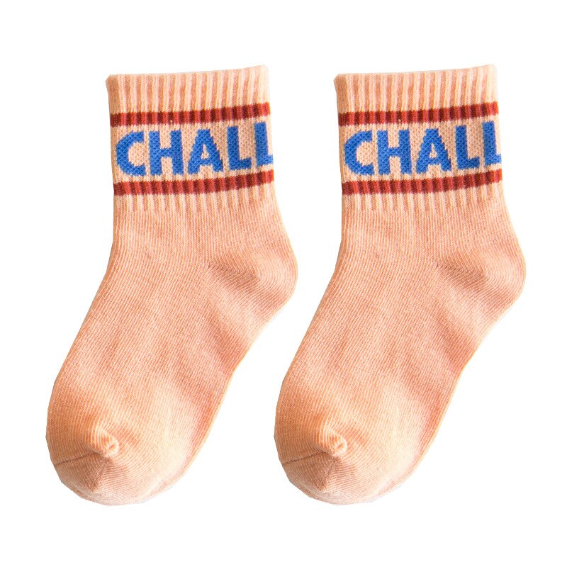 Chaussettes pour enfants 1 paire | Chaussettes en coton, multicolores, rayées avec des bandes parallèles et des lettres, pour garçons de 1 à 8 ans, sélection: 8 / 5-8 Year