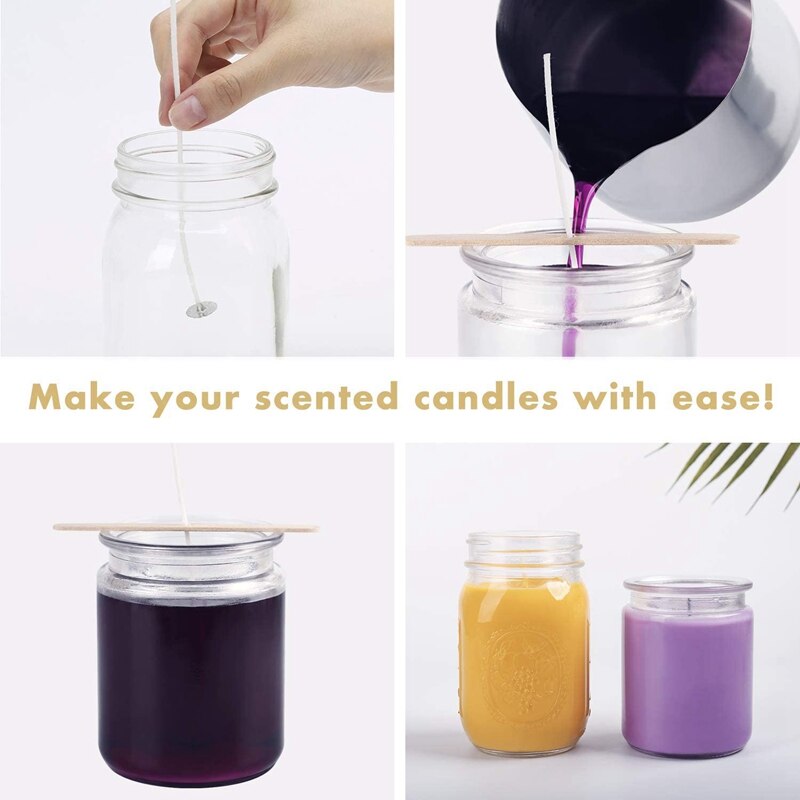 Candle Making Kit,Candle Making Pouring Pot,Candle Containers Candle Wicks,Candle Wicks Holder for DIY Candles Making