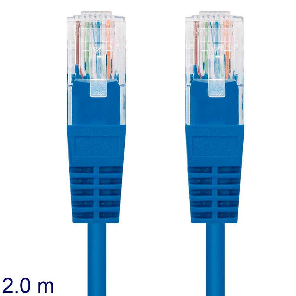 NANOCABLE UTP RJ45 Ethernet Patch LAN Local Area Network Cable for PC Laptop Router HUB Blue 10.20.0402-BL 2m Cat.6