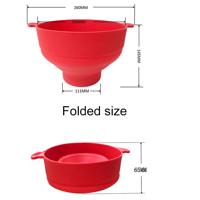 Microwave Silicone Popcorn Collapsible Air Microwavable Popcorn Bowl BPA Free Dishwasher Safe for Home YE