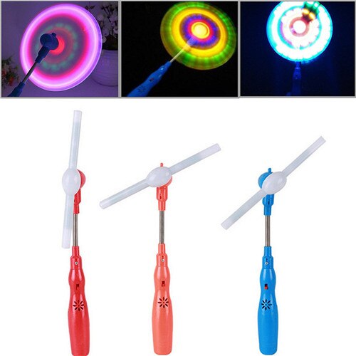 1pcs LED And Music Rainbow Windmills Flashing Light Up Spinning Windmill Glows Toys Kids best