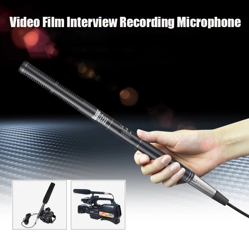 Geluid G18 Bi-Directionele Interview Microfoon Voor Video Camera Slr Camera Dv Opname Houvast Microfoon Met Clip Houder