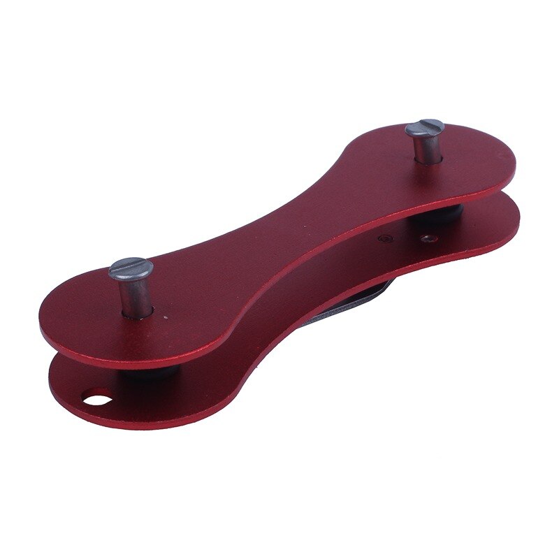 Aluminium slimme sleutelhouder organizer clip map sleutelhanger zak gereedschap: Rood